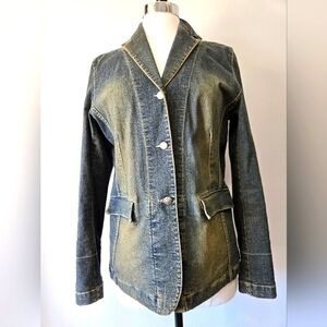 MARC AUREL Denim Fitted Jacket. Size 42